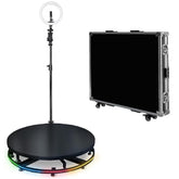360 Degree Photo Booth Machine With Rgb Light Flight Case, 360 Camera Booth With Flight Case For Parties, 360 Degree Automatic Rotating Photobooth 115cm